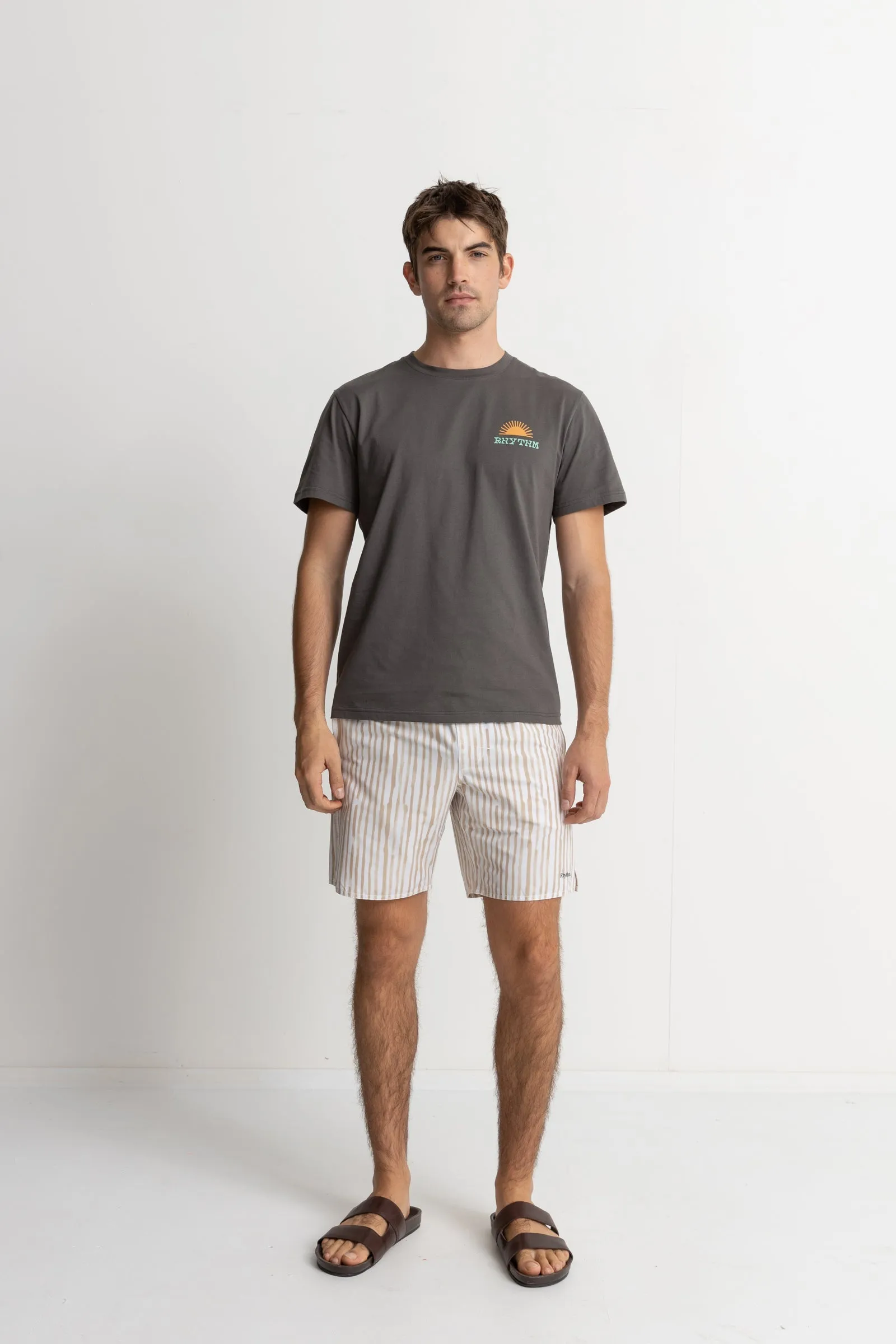 Striped Beach Short Camel