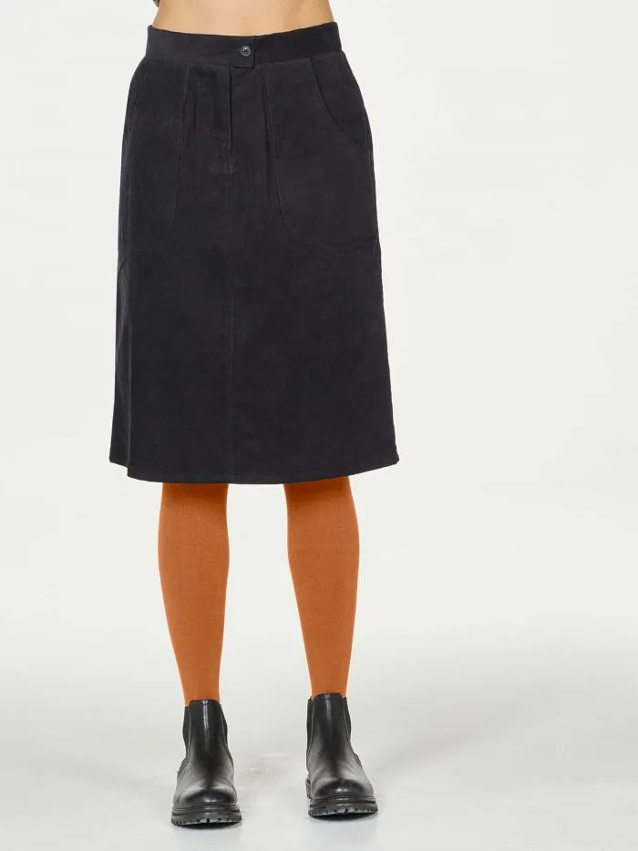 Thought Black Poppie Straight Corduroy Skirt