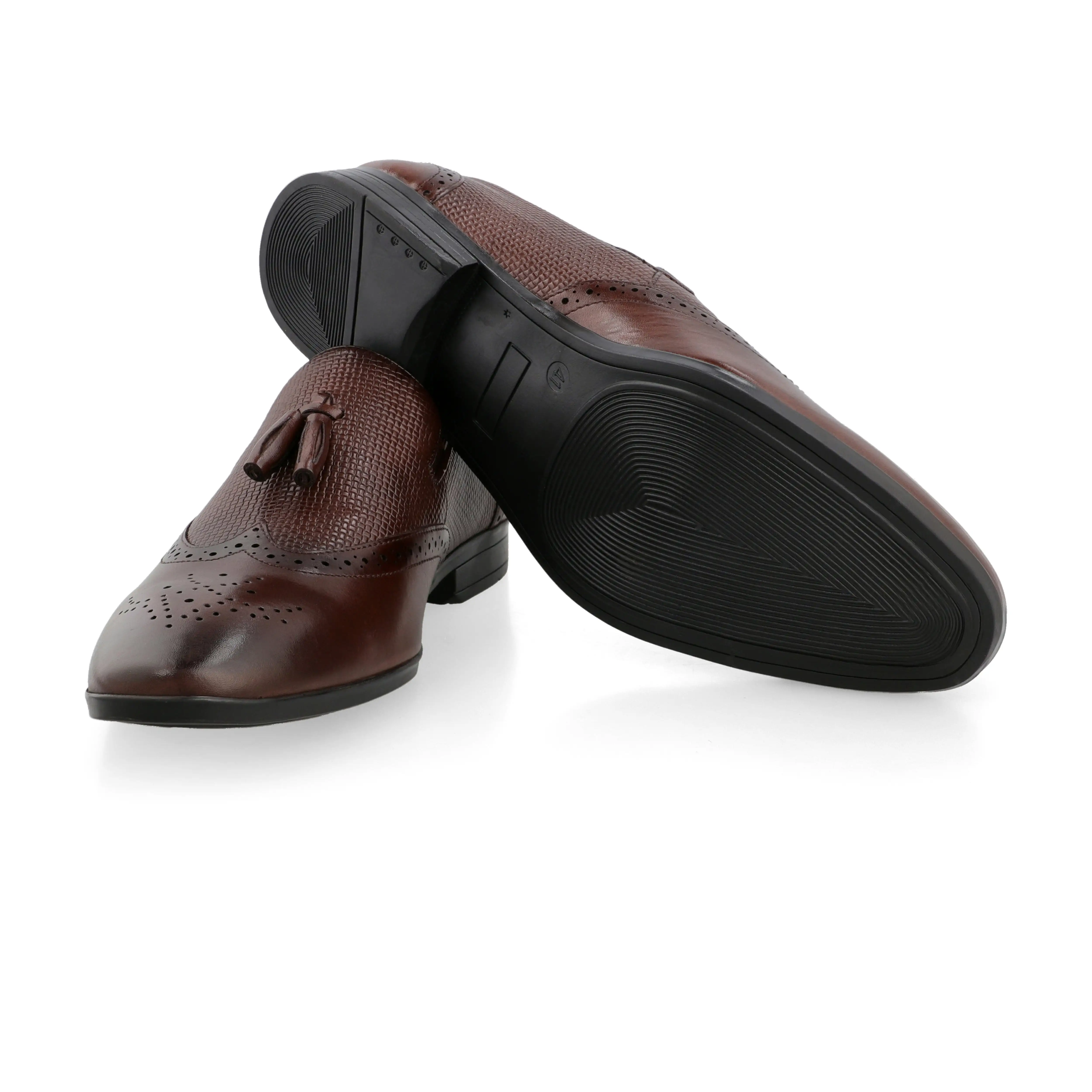 Unique Tassel Brogue Loafers-Brown