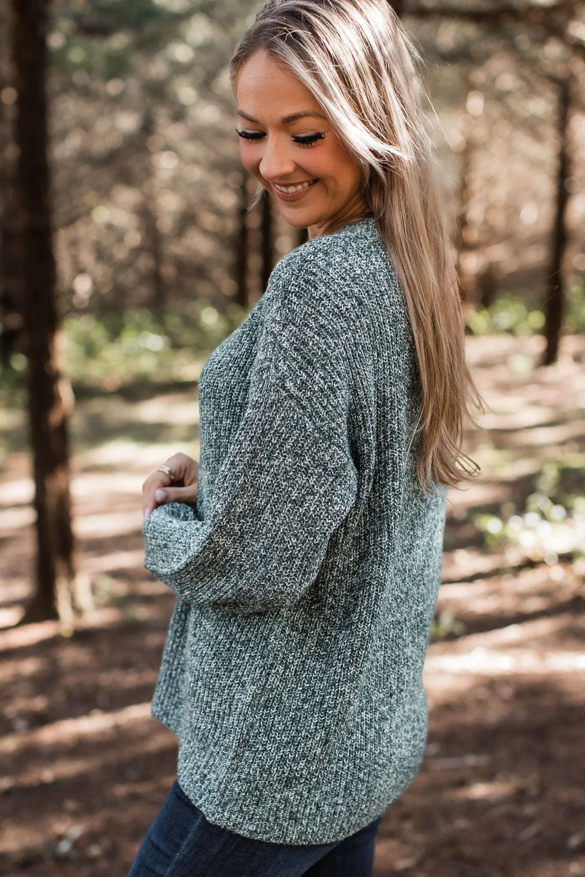 Waiting For Winter Knit Sweater- Forest Green