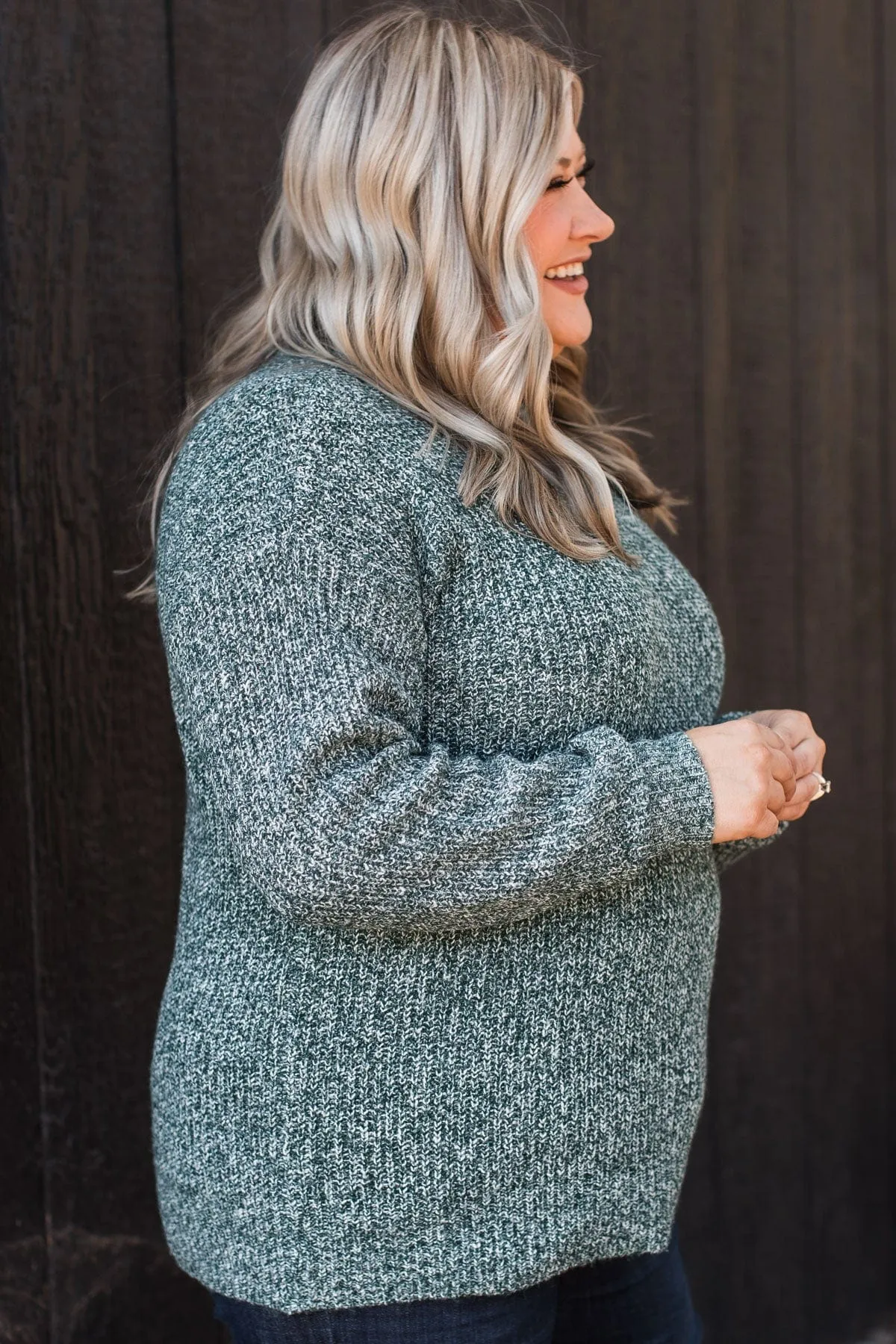 Waiting For Winter Knit Sweater- Forest Green