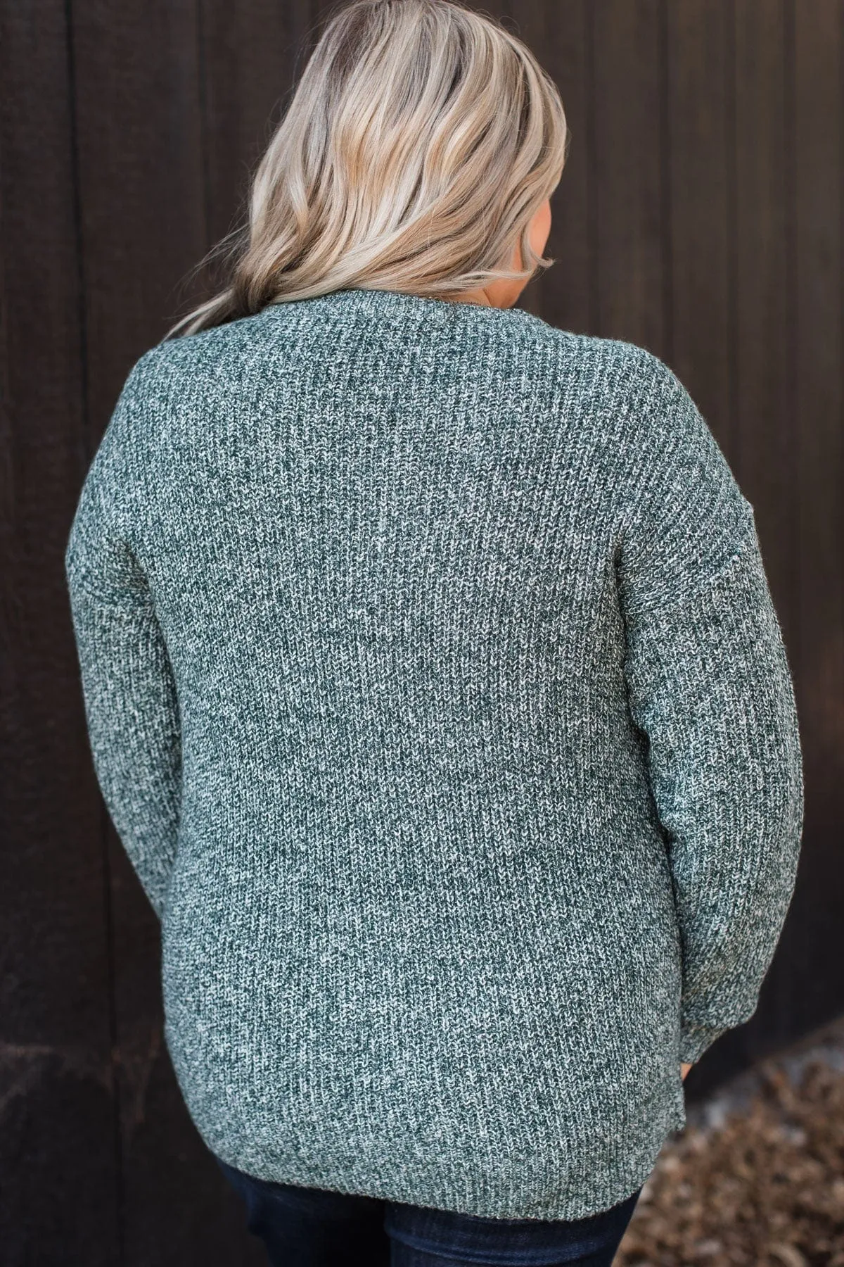 Waiting For Winter Knit Sweater- Forest Green