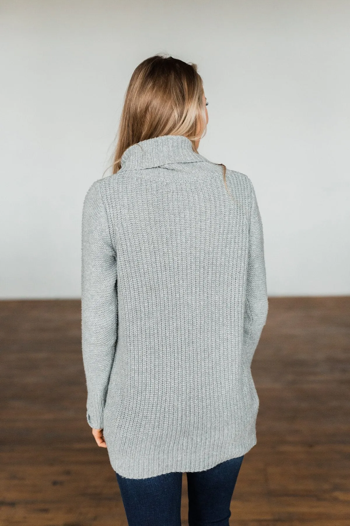 Wishing You Well Knit Turtleneck Sweater- Grey