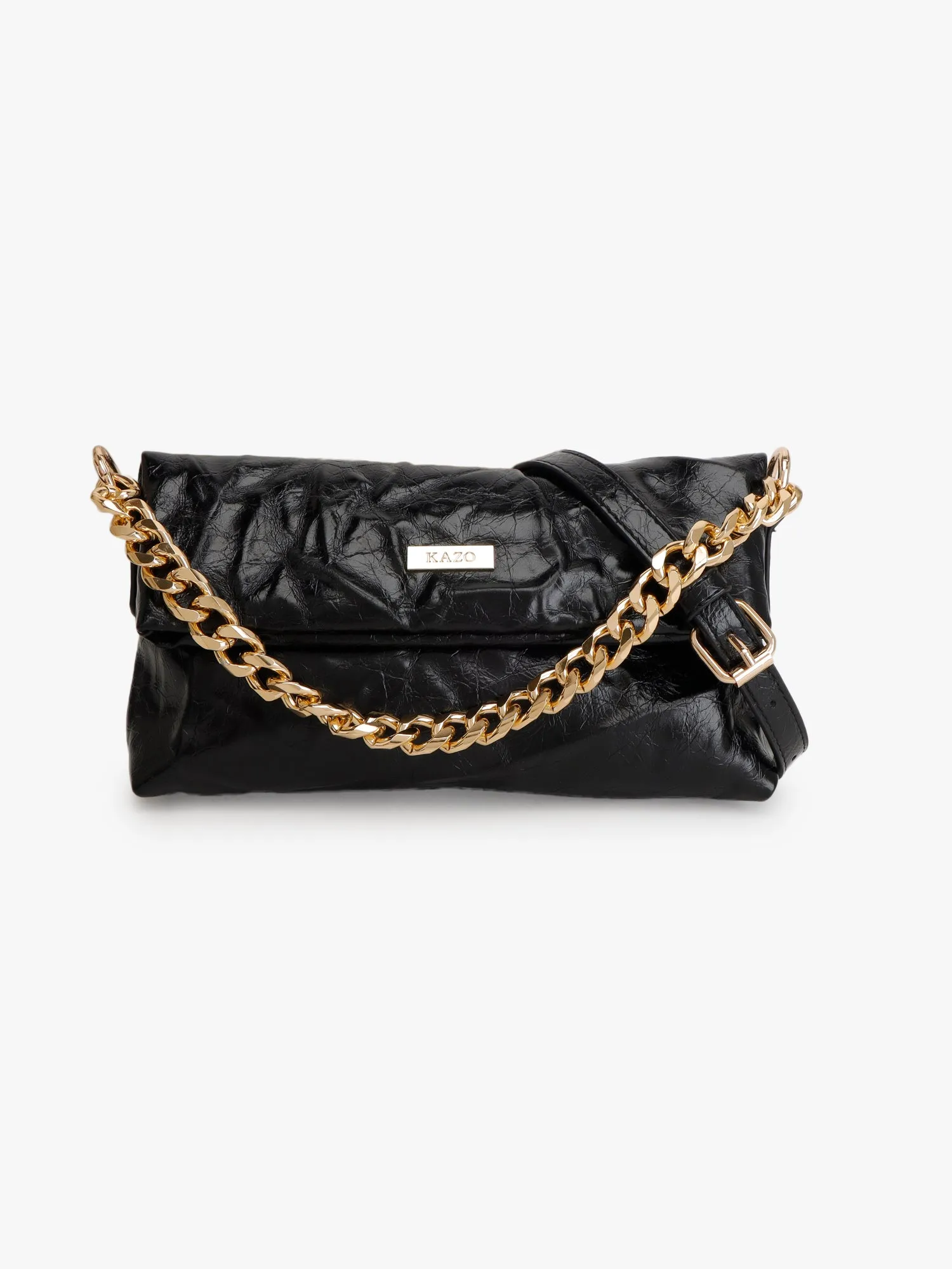 Wrinkled Chunky Chain Shoulder Bag