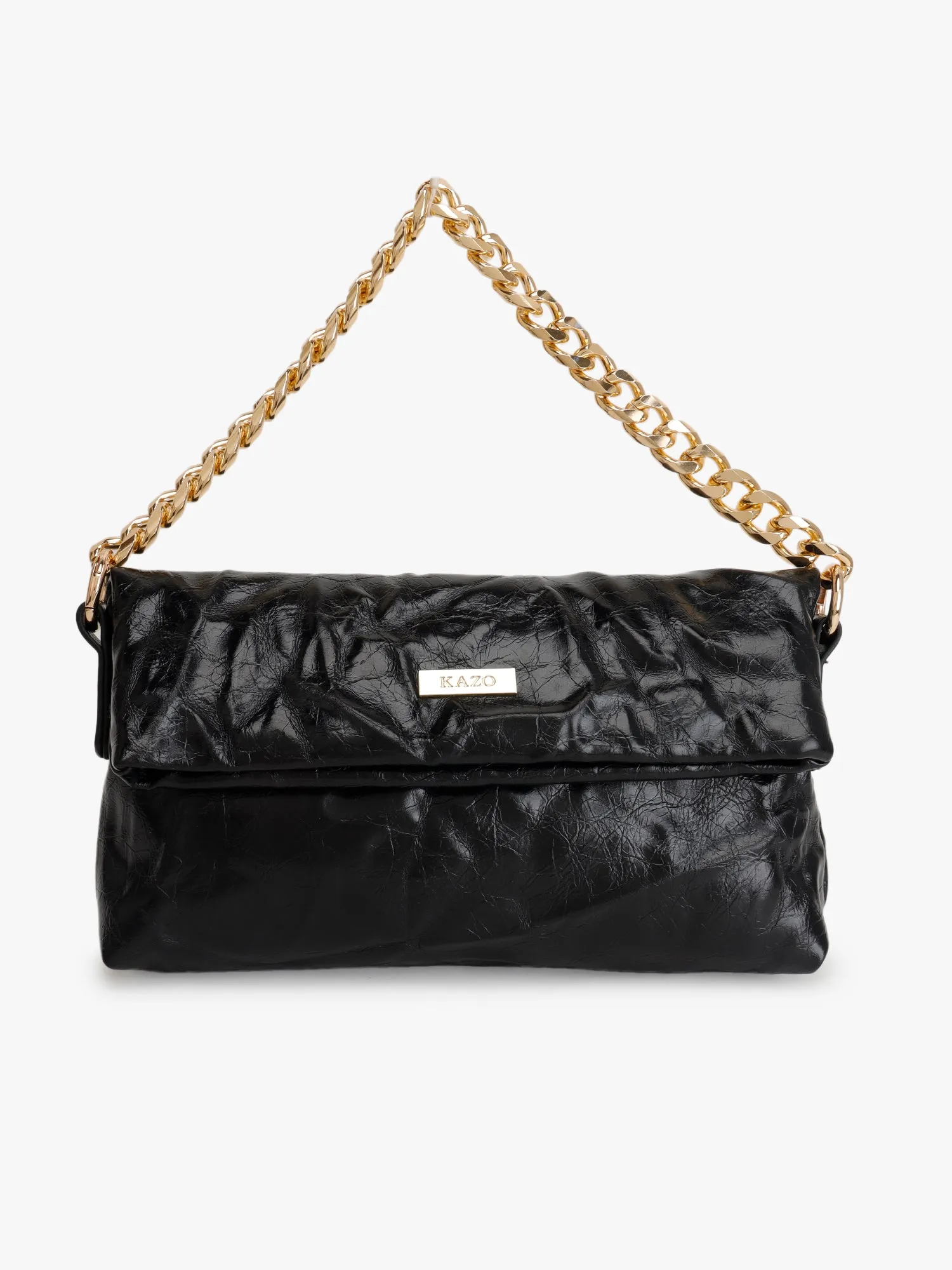 Wrinkled Chunky Chain Shoulder Bag