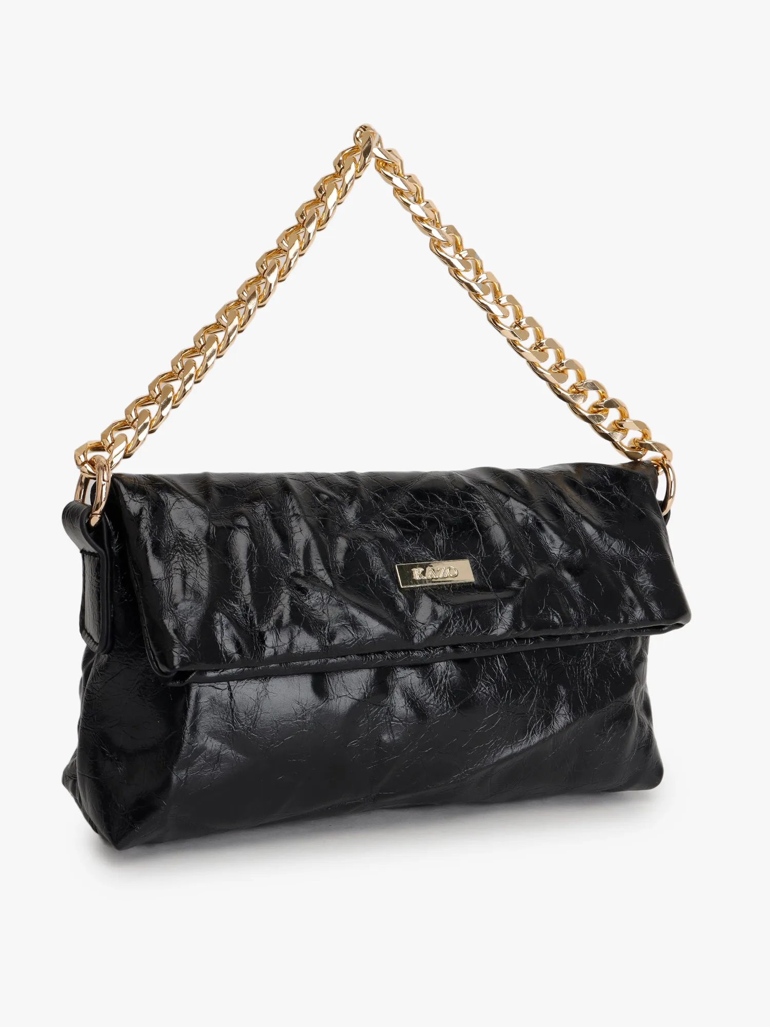 Wrinkled Chunky Chain Shoulder Bag