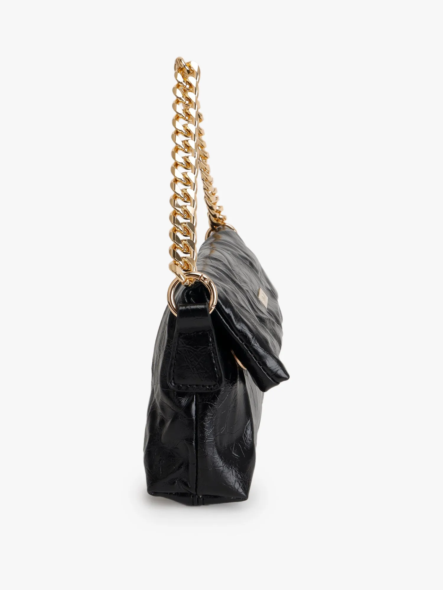 Wrinkled Chunky Chain Shoulder Bag