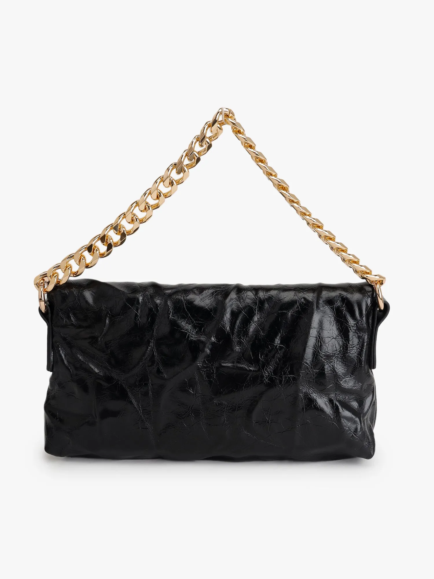 Wrinkled Chunky Chain Shoulder Bag